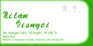 milan visnyei business card